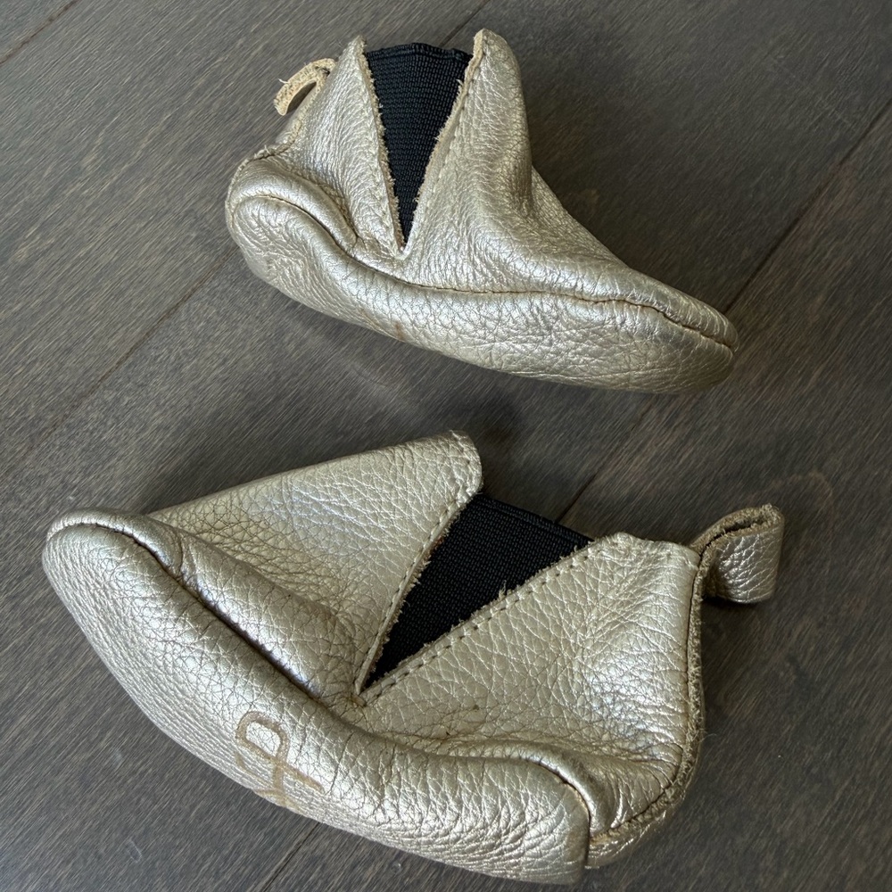 Freshly Picked Metallic Gold Baby Moccasins